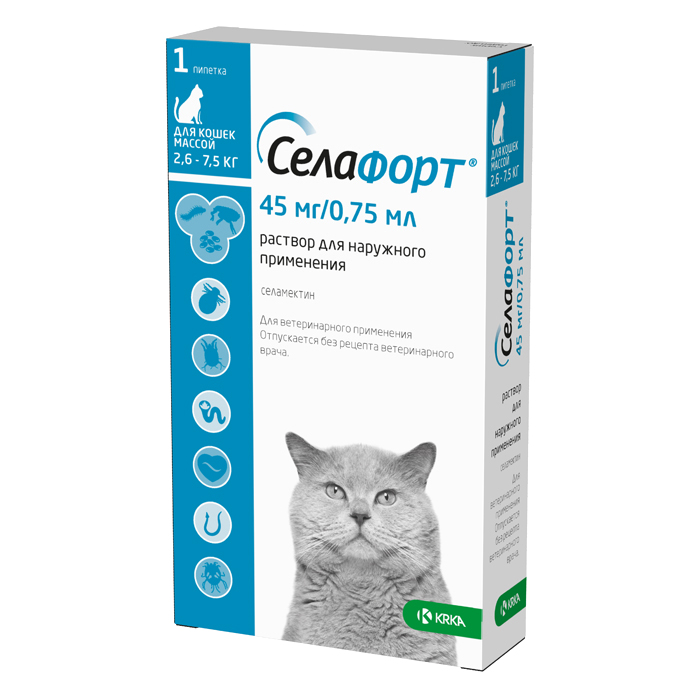 средства борьбы с блохами и клещами KRKA для кошки